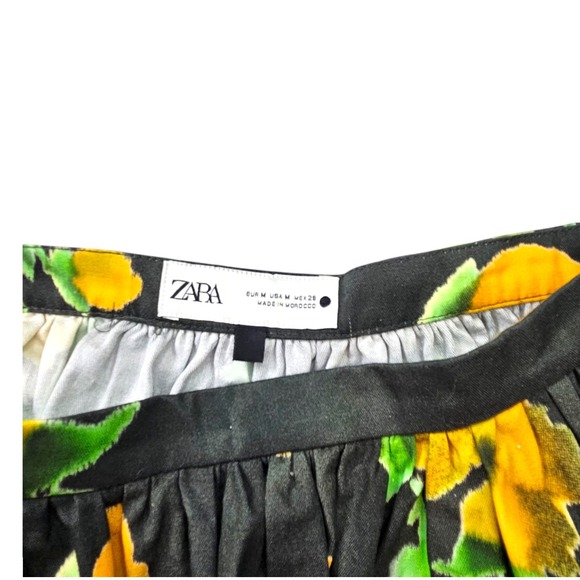Zara Skirt Womens Medium High Waist Midi Floral ZW Collection Artsy Romantic - Picture 4 of 9